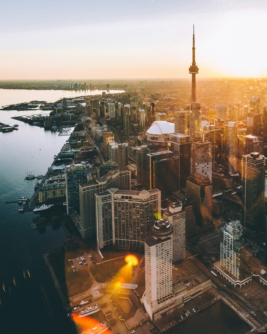 Toronto skyline at sunset